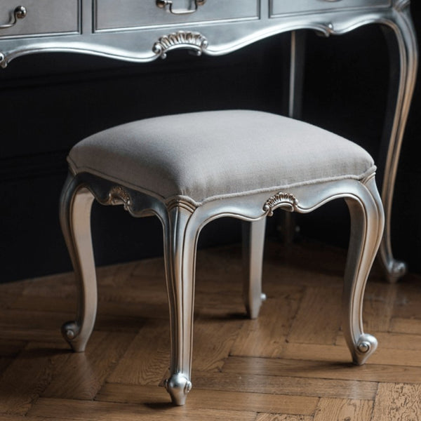 Chic Dressing Stool Silver Gallery Direct