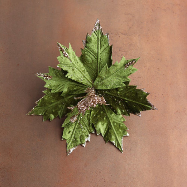 Dark Green/Gold Fabric Poinsettia Tree Decoration Gisela Graham