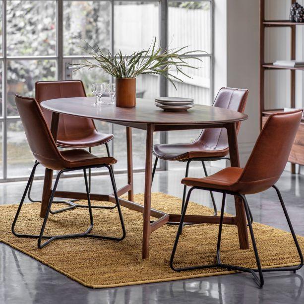 Madrid Oval Dining Table Walnut 180cm Gallery Direct