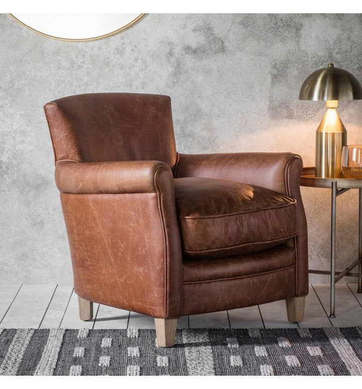 Mr Paddington Armchair Brown Leather Podfurniture