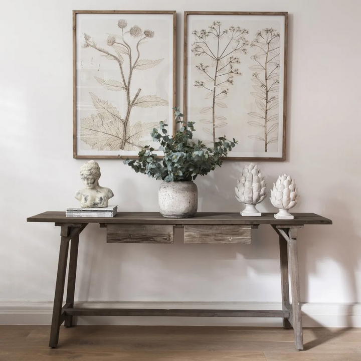 Set of 2 Large Botanical Framed Prints One World