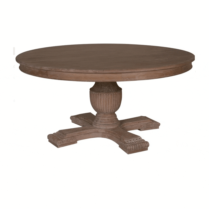 Sienna Round Dining Table 160cm 6-8 Seater in Brown Kelston House
