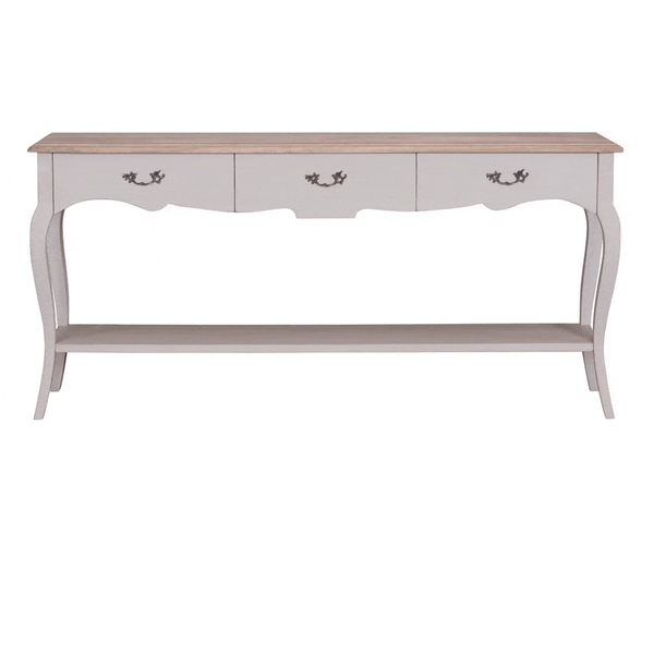 Sienna 6ft 3 Drawer Console Table in Grey Kelston House