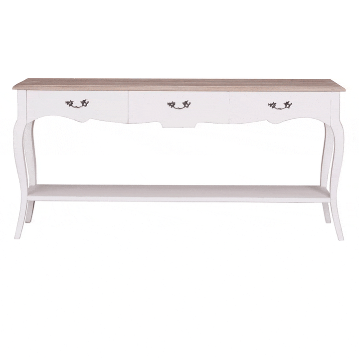 Sienna 6f 3 Drawer Console Table in White Kelston House