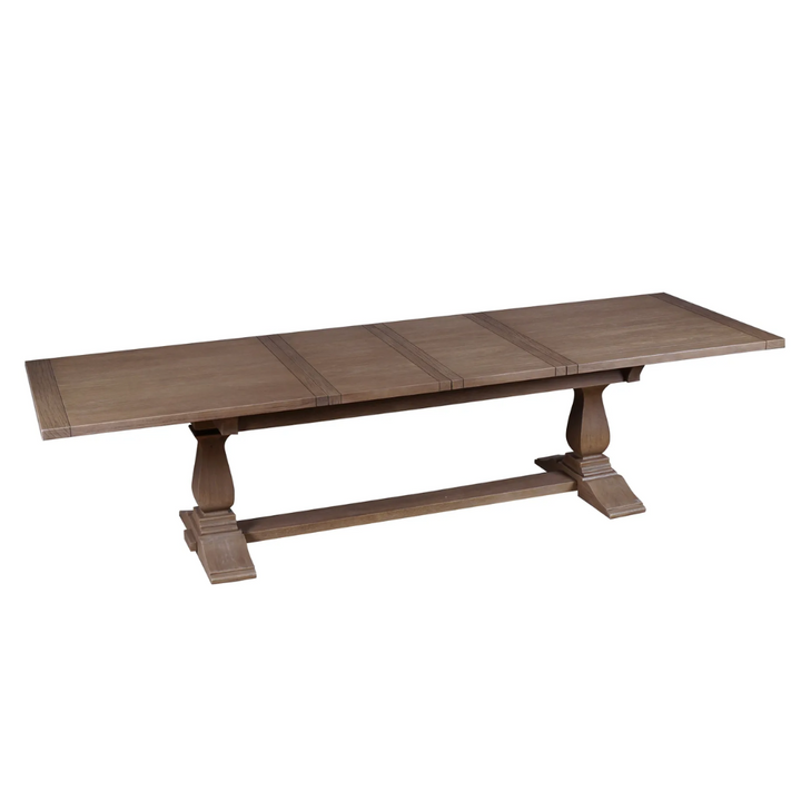 Sienna Extendable Dining Table Rustic Brown 210cm to 310cm 10 Seater Kelston House